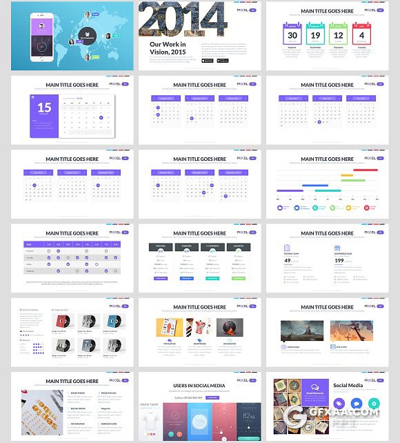105页移动交互设备展示多用途PPT模板 - 顶尖PPT