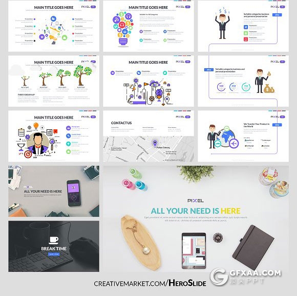 105页移动交互设备展示多用途PPT模板 - 顶尖PPT