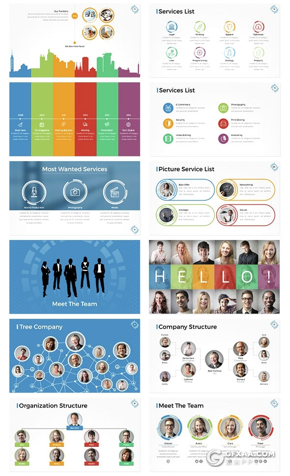 100页互联网科技风格keynote模板 14种主题配色 - 顶尖PPT