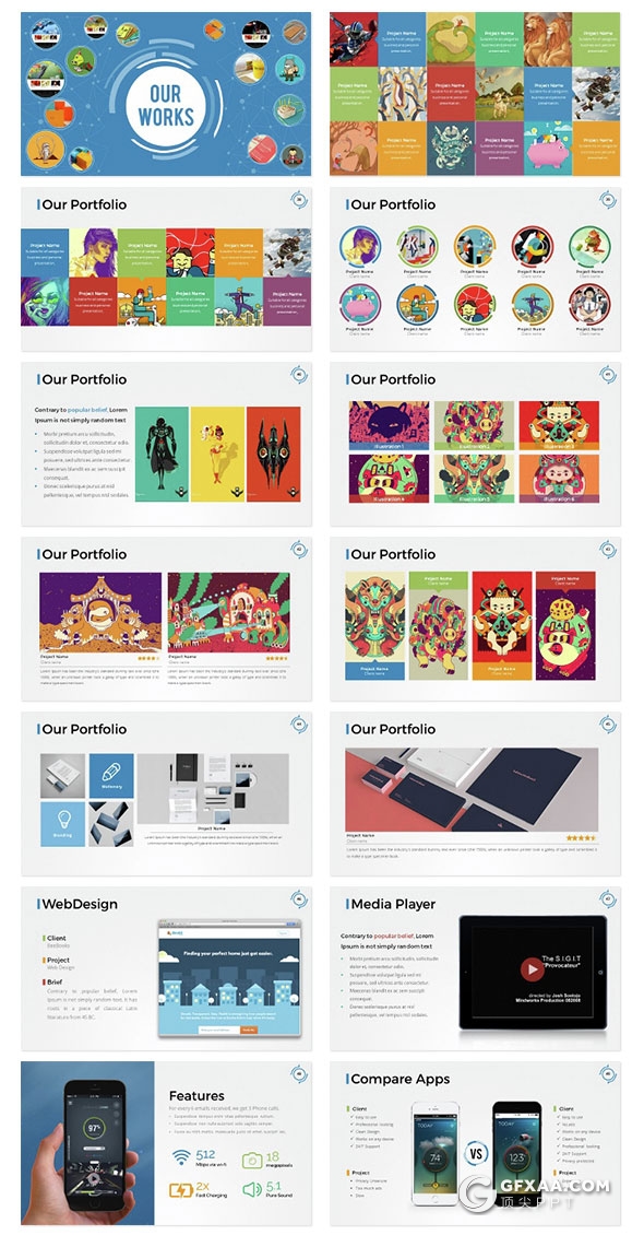 100页互联网科技风格keynote模板 14种主题配色 - 顶尖PPT