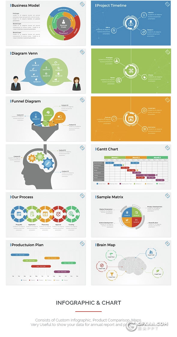 100页互联网科技风格keynote模板 14种主题配色 - 顶尖PPT