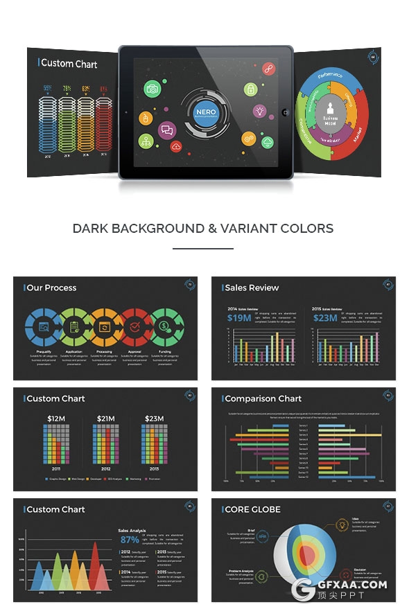 100页互联网科技风格keynote模板 14种主题配色 - 顶尖PPT