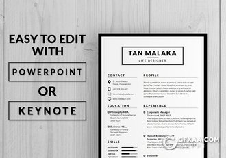 A4尺寸规格个人简历信息ppt,keynote模板 8种主题配色 - 顶尖PPT