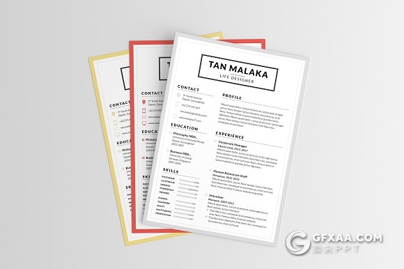 A4尺寸规格个人简历信息ppt,keynote模板 8种主题配色 - 顶尖PPT