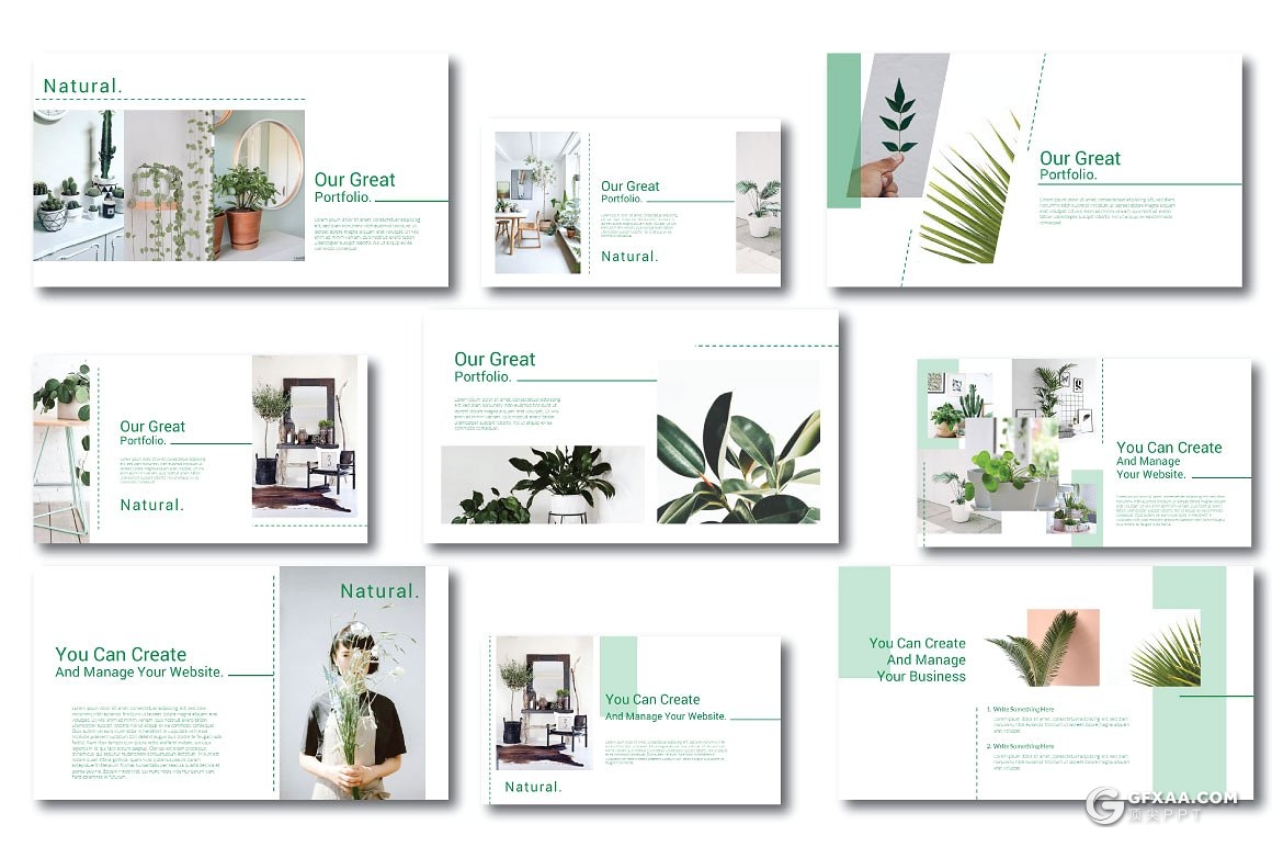 52页花卉植物展示PPT模板 3种主题配色 - 顶尖PPT