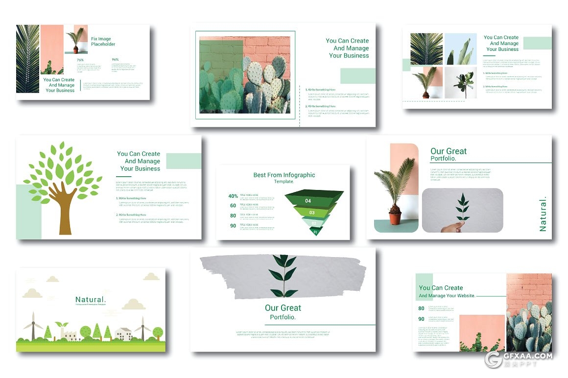 52页花卉植物展示PPT模板 3种主题配色 - 顶尖PPT