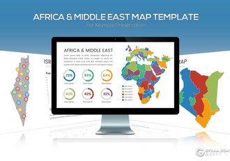 21页非洲和中东地图图形keynote模板 - 顶尖PPT