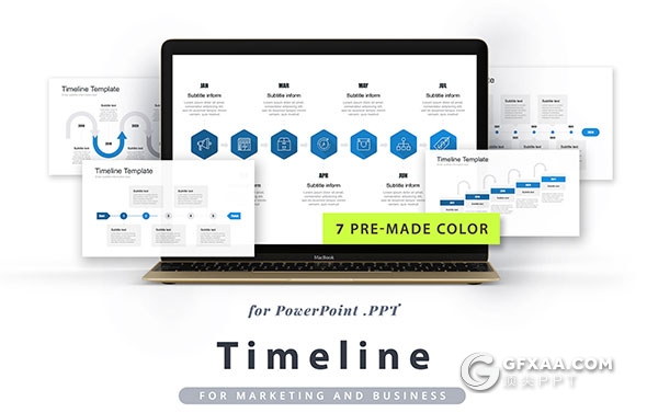 30页多种时间轴图形图表keynote模板 - 顶尖PPT