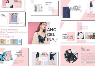 51页3种配色 时尚流行服装个人写真展示PPT模板 - 顶尖PPT