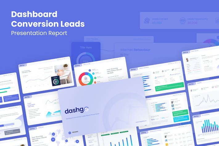 仪表板销售数据展示图表条形点线图图形图表PPT模板 - 顶尖PPT