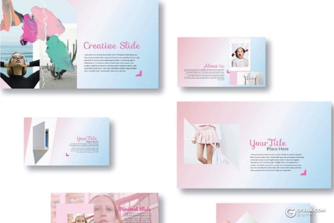 文艺唯美粉嫩风格keynote模板 - 顶尖PPT