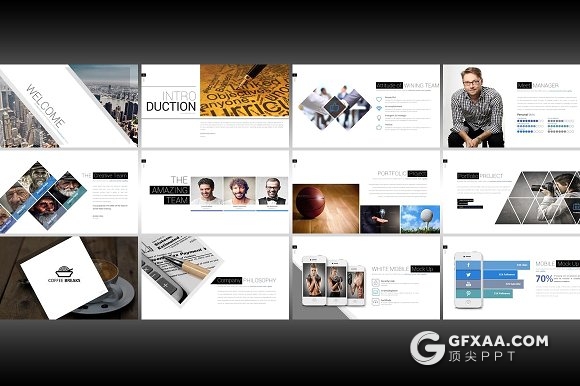 83页国外高逼格商务PPT模板 黑白两种底色 - 顶尖PPT