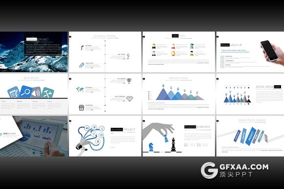 83页国外高逼格商务PPT模板 黑白两种底色 - 顶尖PPT