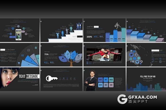 83页国外高逼格商务PPT模板 黑白两种底色 - 顶尖PPT
