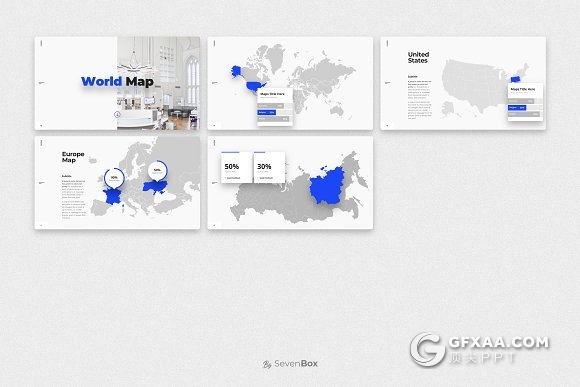 100页精美设计微立体商务PPT模板 40种配色文件 - 顶尖PPT