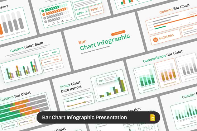 彩色条形图数据可视化展示PPT模板 - 顶尖PPT