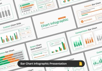 彩色条形图数据可视化展示PPT模板 - 顶尖PPT