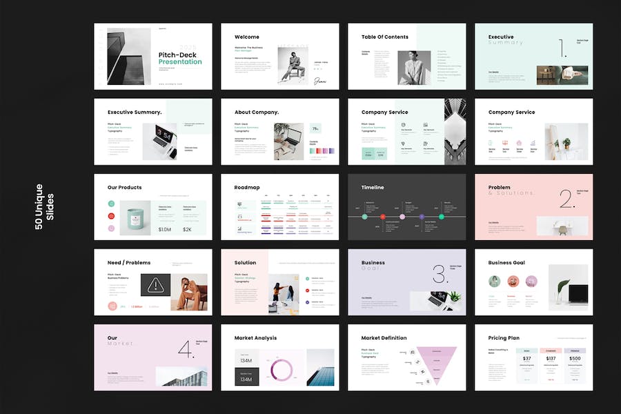 清新简约风格工作总结公司介绍PPT模板 - 顶尖PPT