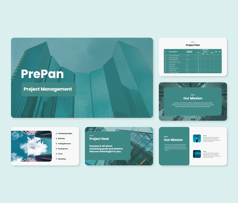 蓝色项目管理流程演示汇报PPT模板 - 顶尖PPT