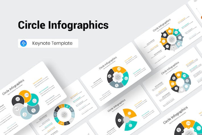 圆形分块要点信息展示图形keynote模板 - 顶尖PPT