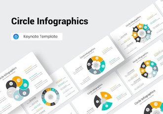 圆形分块要点信息展示图形keynote模板 - 顶尖PPT