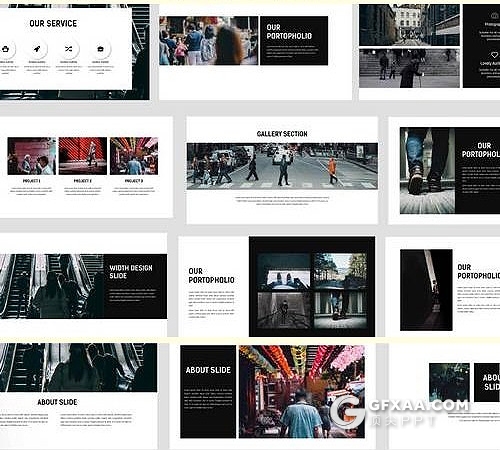 40页简约时尚大图展示PPT模板 - 顶尖PPT