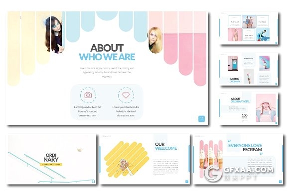 小清新风格时尚流行风格keynote模板 - 顶尖PPT