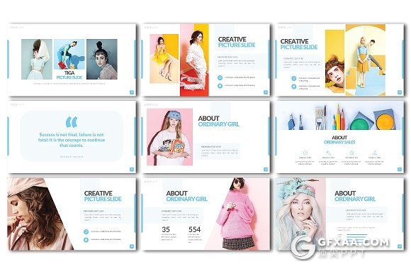 小清新风格时尚流行风格keynote模板 - 顶尖PPT