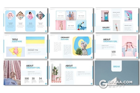 小清新风格时尚流行风格keynote模板 - 顶尖PPT
