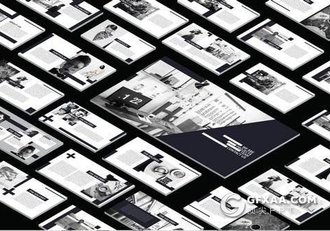 50页创意黑色人物图片展示PPT模板 - 顶尖PPT