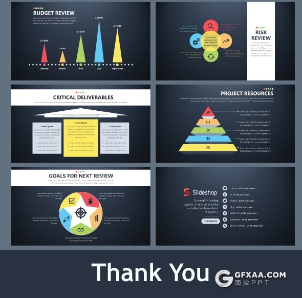 14页创意商务图形PPT模板 2种规格比例 - 顶尖PPT