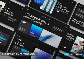黑蓝现代商业计划书关键Keynote模板 - 顶尖PPT