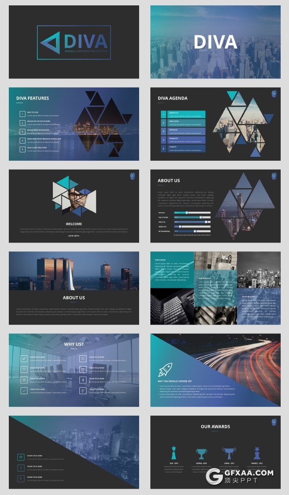 229页欧美高逼格商务多用途PPT模板 - 顶尖PPT