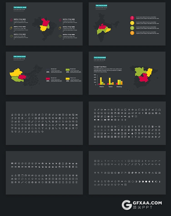 91页国外炫彩图形商务多用途PPT模板 2种尺寸 - 顶尖PPT