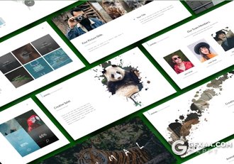 55页极简文艺风格PPT模板 5种配色主题 - 顶尖PPT