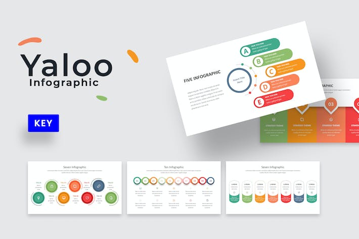 主题列举要点信息展示图形keynote模板 - 顶尖PPT