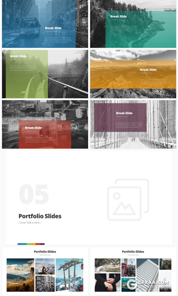 223页欧美商务风格PPT模板 7种主题配色 - 顶尖PPT