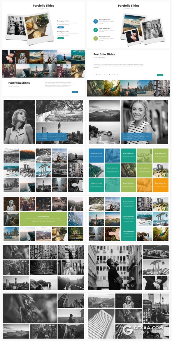 223页欧美商务风格PPT模板 7种主题配色 - 顶尖PPT