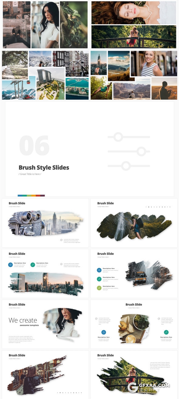 223页欧美商务风格PPT模板 7种主题配色 - 顶尖PPT