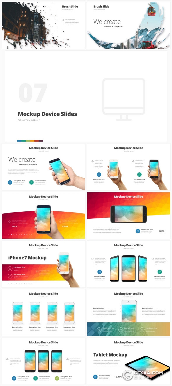 223页欧美商务风格PPT模板 7种主题配色 - 顶尖PPT