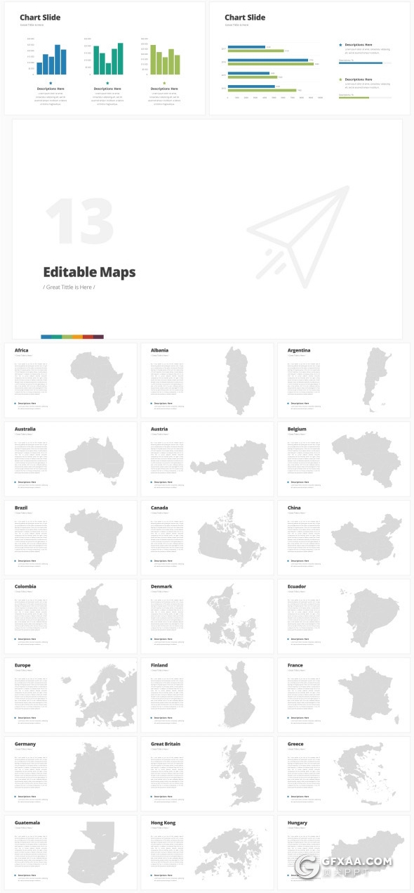 223页欧美商务风格PPT模板 7种主题配色 - 顶尖PPT
