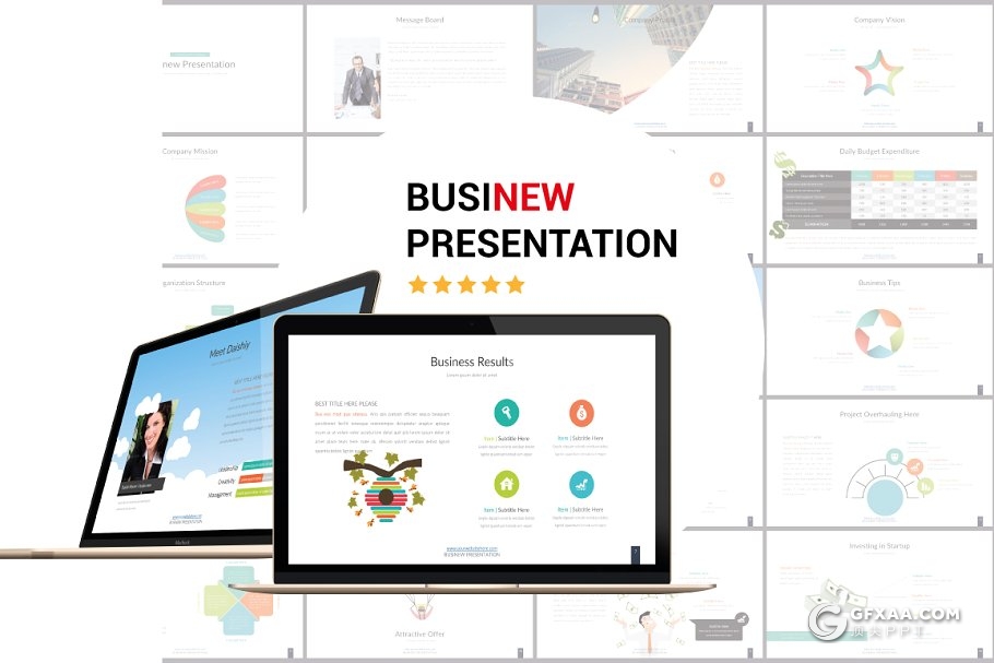 100页炫彩图形图表国外商务PPT模板 - 顶尖PPT