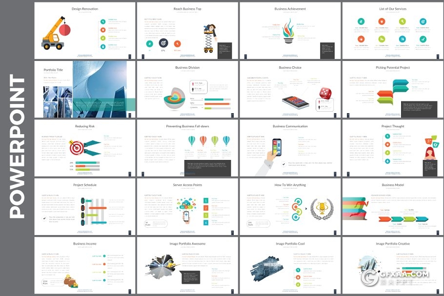 100页炫彩图形图表国外商务PPT模板 - 顶尖PPT