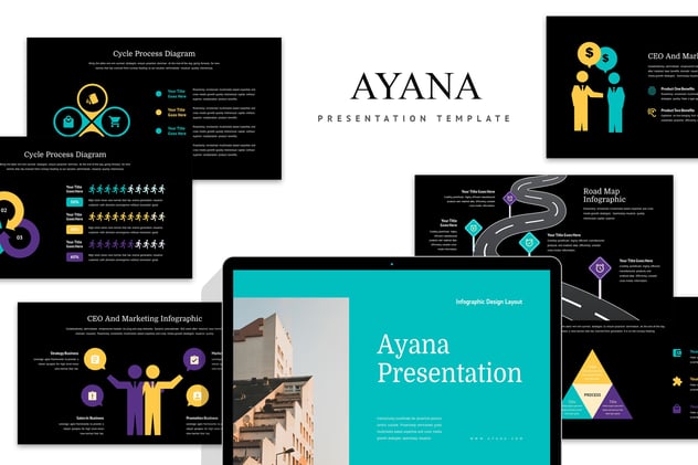 商务信息图形keynote模板 - 顶尖PPT