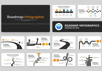 创意路线信息图形keynote模板 - 顶尖PPT