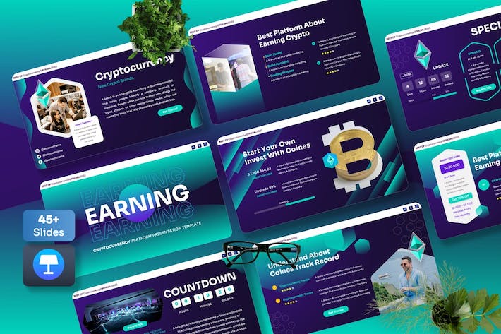 加密货币收益投资理财方案Keynote模板 - 顶尖PPT