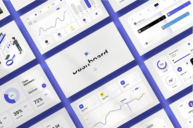 KPI业绩指标仪表板PPT模板 - 顶尖PPT