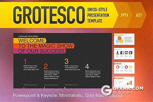 21页扁平化商务风格PPT+keynote模板 - 顶尖PPT