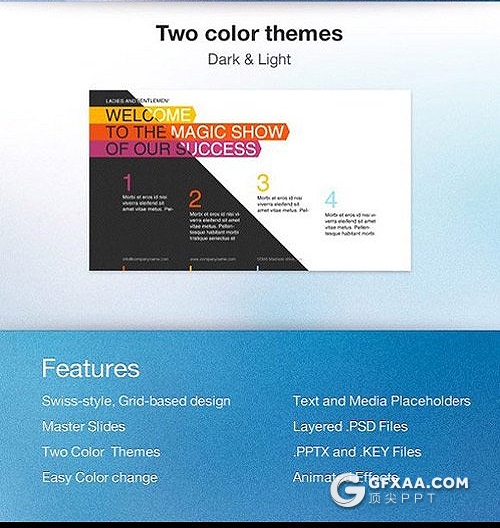 21页扁平化商务风格PPT+keynote模板 - 顶尖PPT