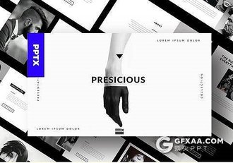 50页黑白极简摄影图片展示PPT模板 - 顶尖PPT